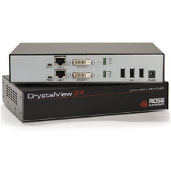 CrystalView EX6 Rack, Receiver, Single Head KVM Extender, 2xDVI, 2xUSB2.0, 1920×1200, CATx, 330Ft, 100m